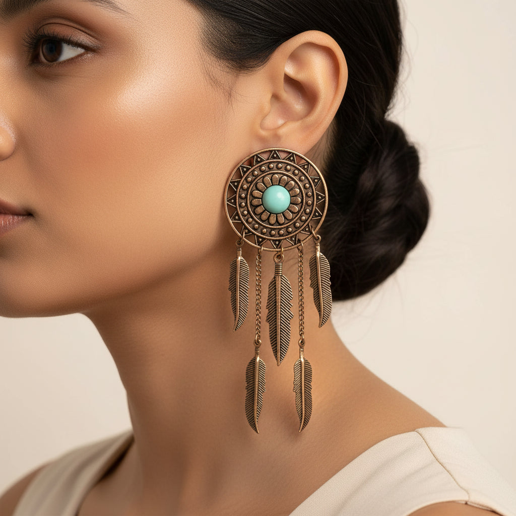 Gilded Charm- Golden dangler earrings