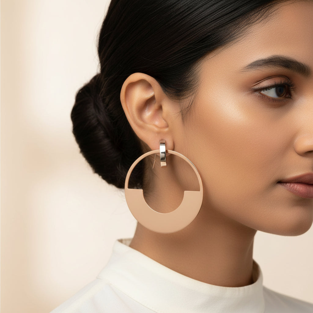Minimal majesty- Golden Framed Hoop Earrings