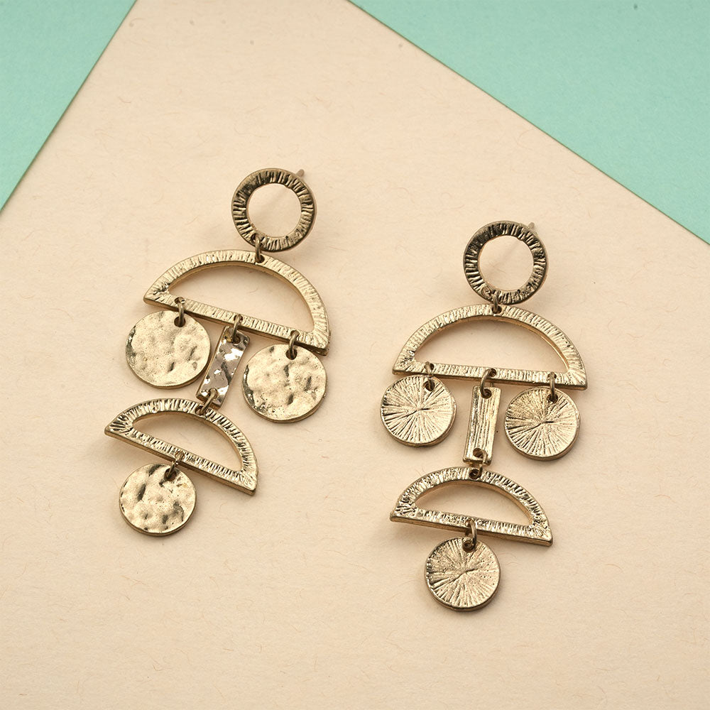 Golden Grace- Golden matellic dangler earrings