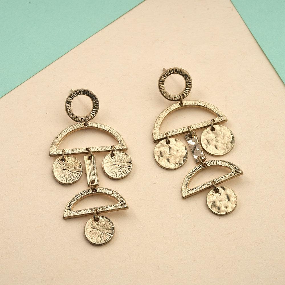 Golden Grace- Golden matellic dangler earrings