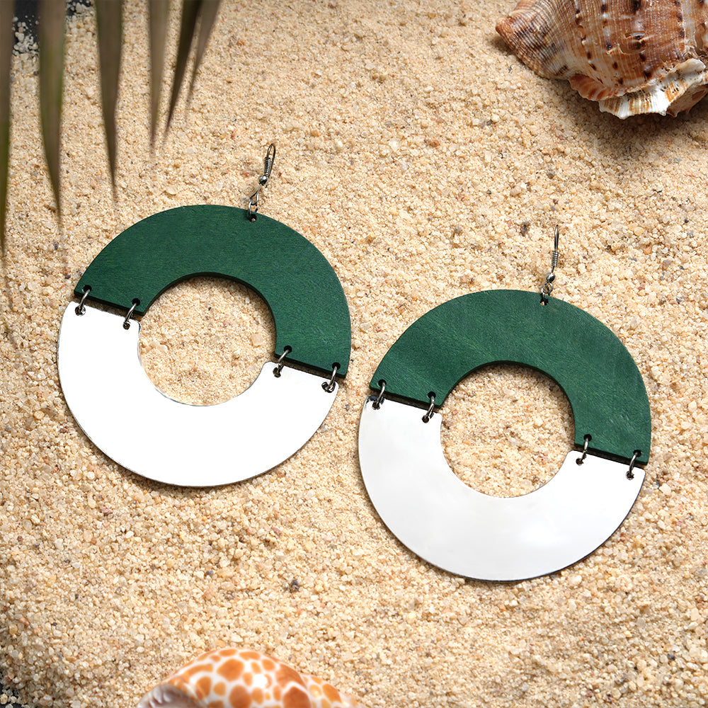 Contrast culture- wooden dangler earrings