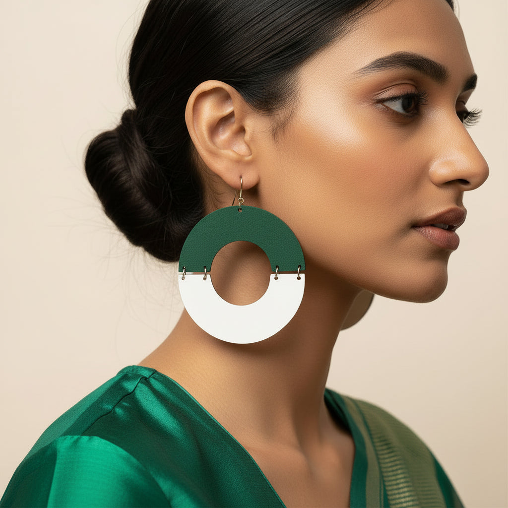 Contrast culture- wooden dangler earrings
