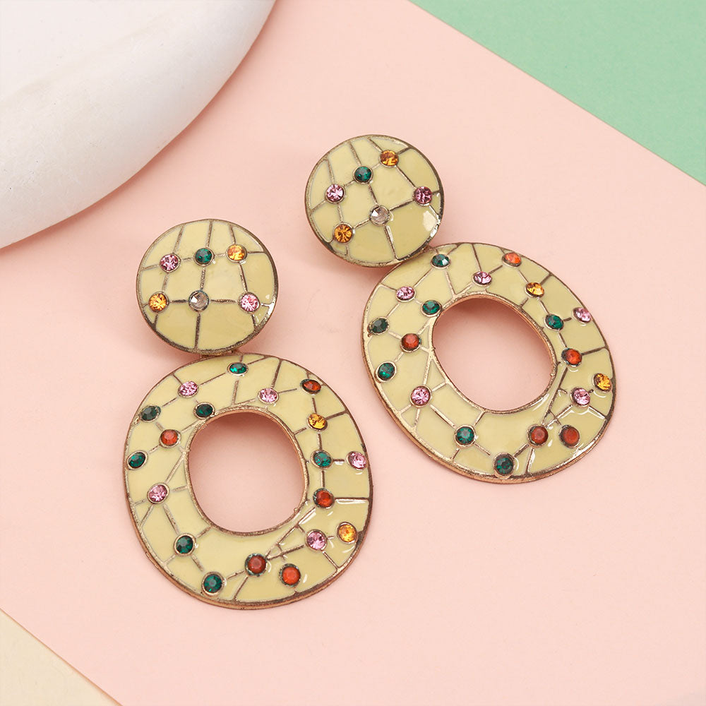 Bloom of Light- Stone studded dangler earrings