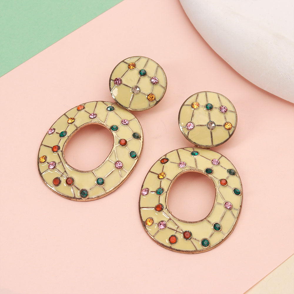 Bloom of Light- Stone studded dangler earrings