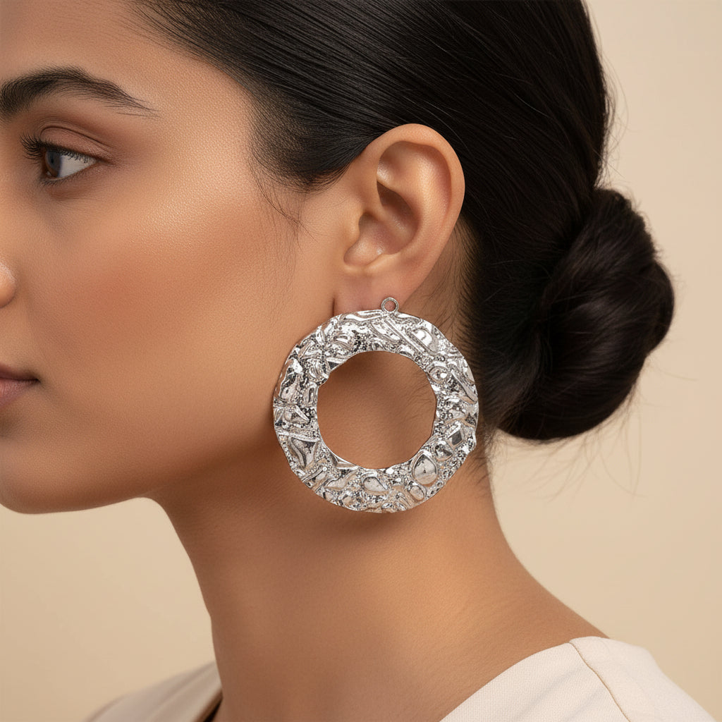 Luminous Grace- metallic hanger dangler earrings