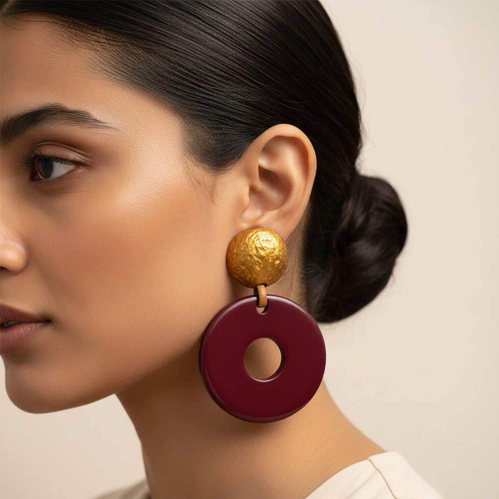 Blush Line- Stylish hoop dangler earrings