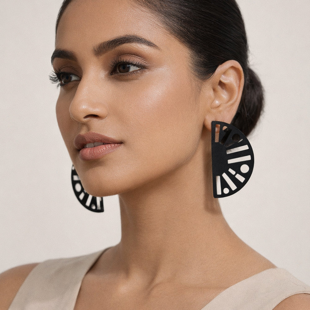 Luna dew- Semi- Circle Stud Earrings