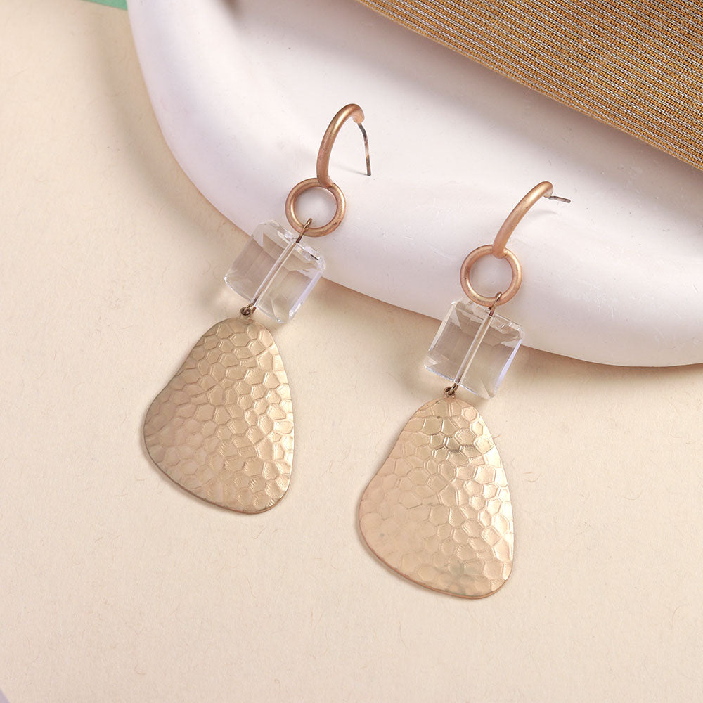 The Golden Story- Metallic golden dangler earrings