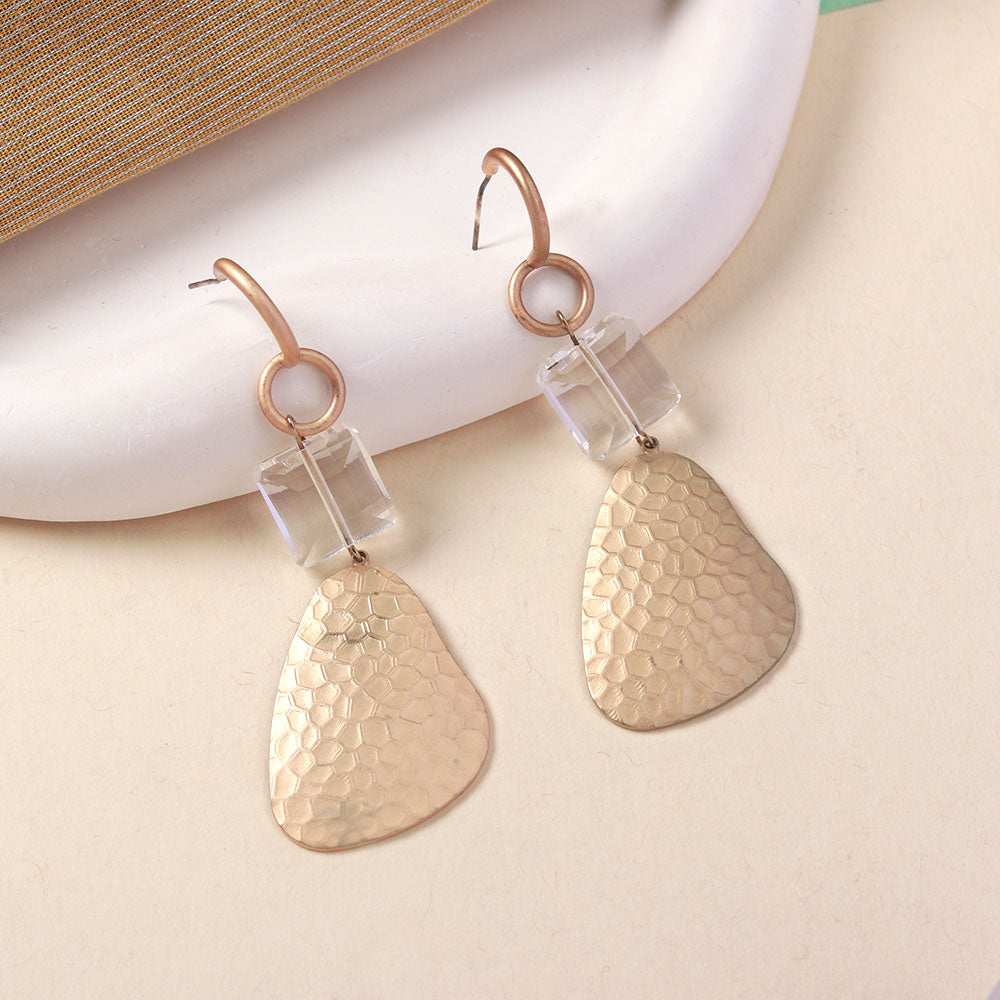 The Golden Story- Metallic golden dangler earrings