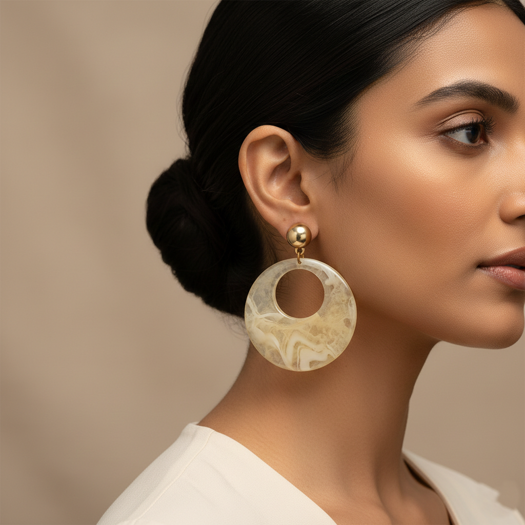 Cloud glow- orbicular shape Dangler earrings