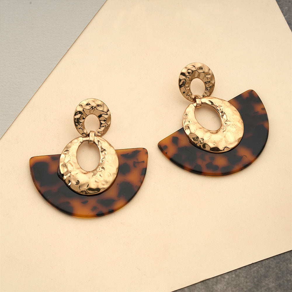 Gleam and shine- Golden metallic dangler earrings