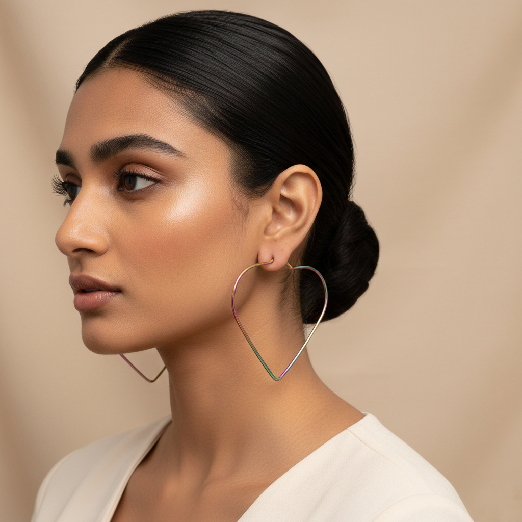Pure Line- Heart Shaped shoop earrings