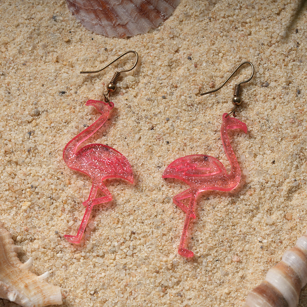 Soft Wing- Flamingo shaped dangler earrings