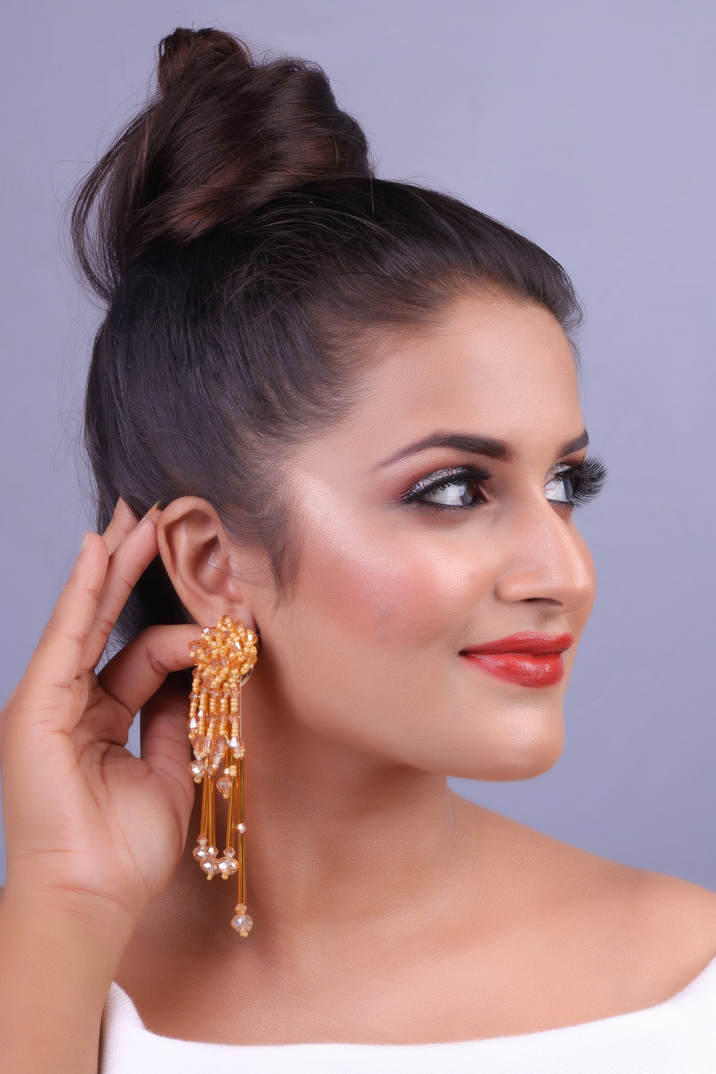 Disco Dazzle- Sparkly stone studded Dangler earrings