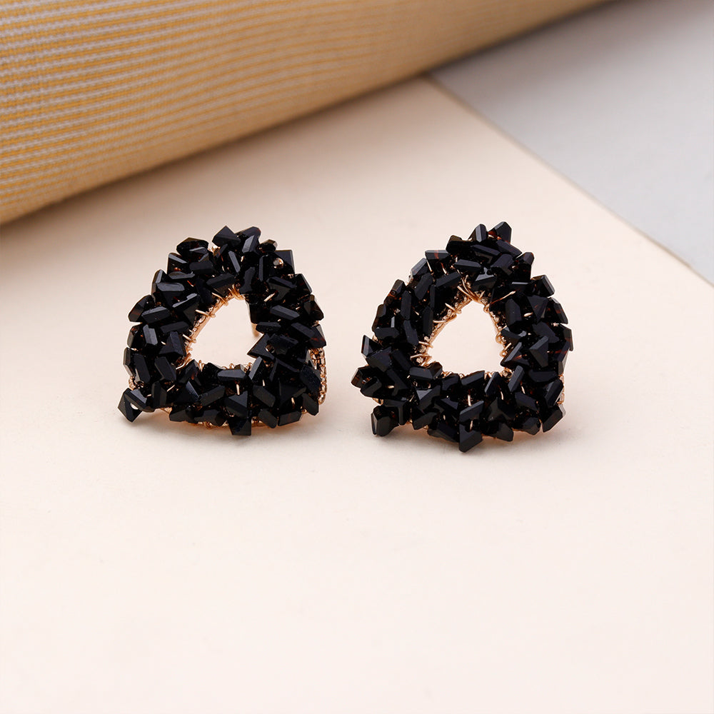 Twinkle triangle- Sparkle stud earrings
