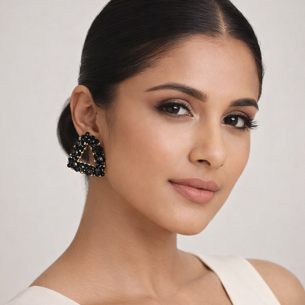 Twinkle triangle- Sparkle stud earrings