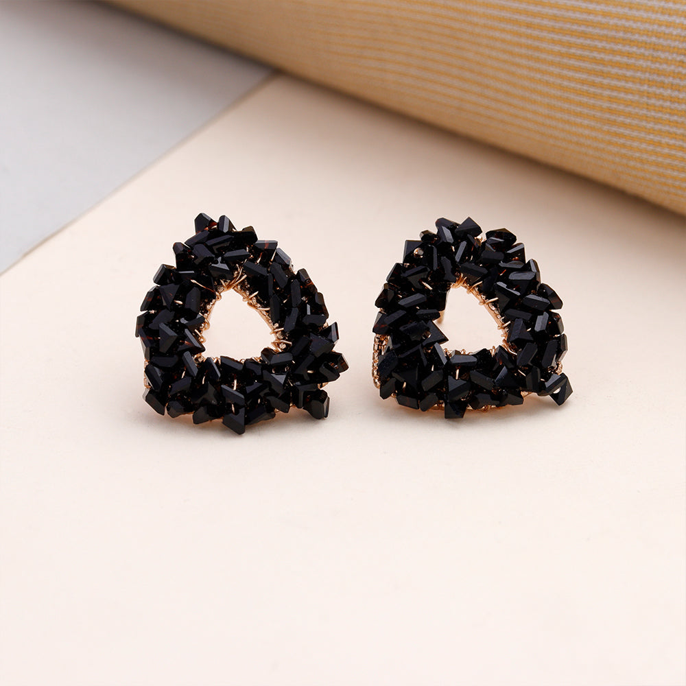 Twinkle triangle- Sparkle stud earrings