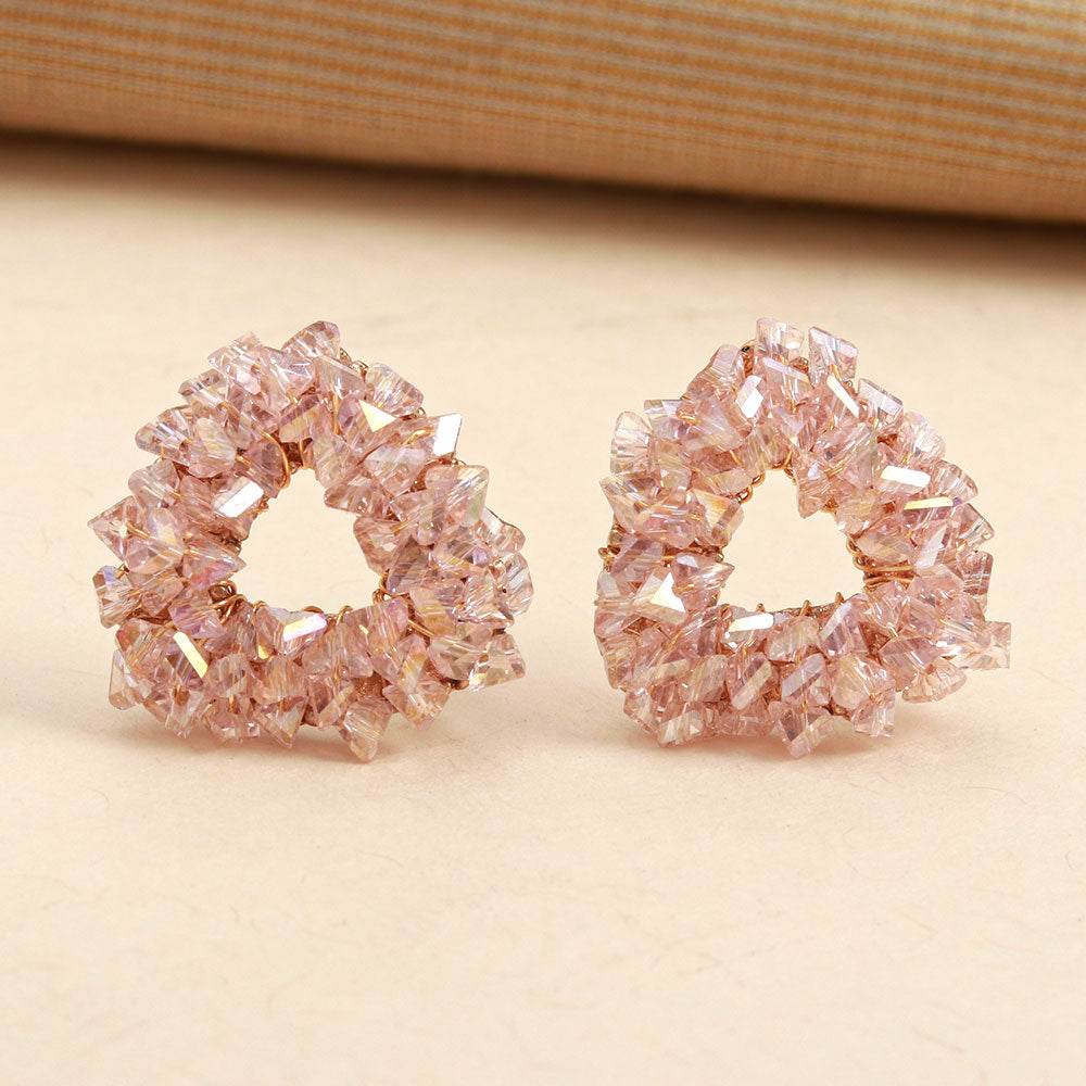 Twinkle triangle- Sparkle stud earrings