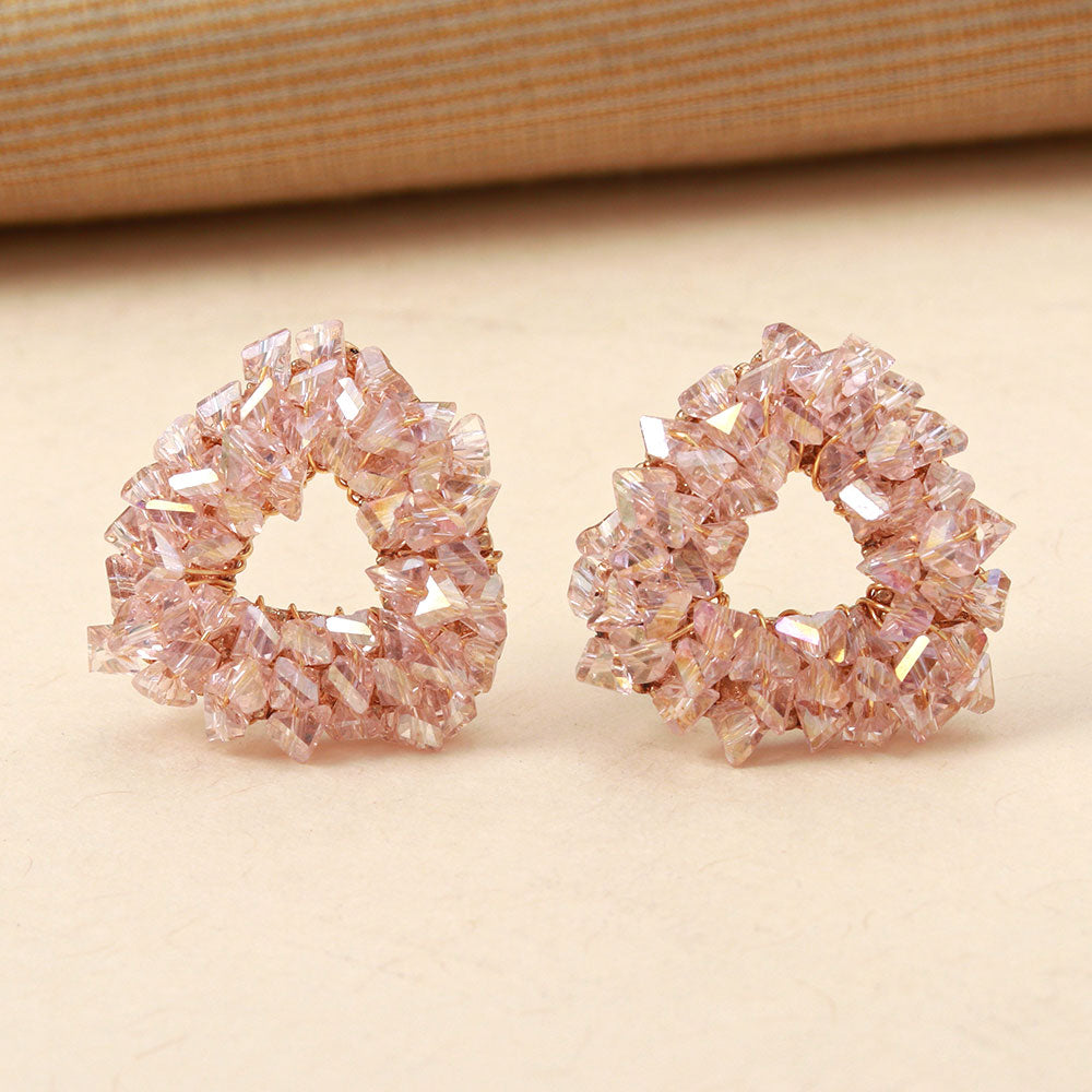 Twinkle triangle- Sparkle stud earrings