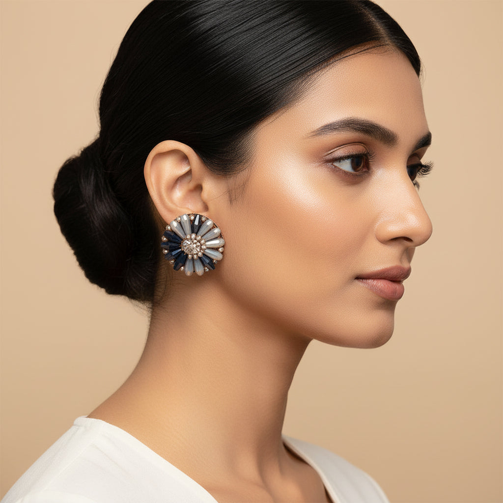 Bright Beauty- Stone studded stud earrings