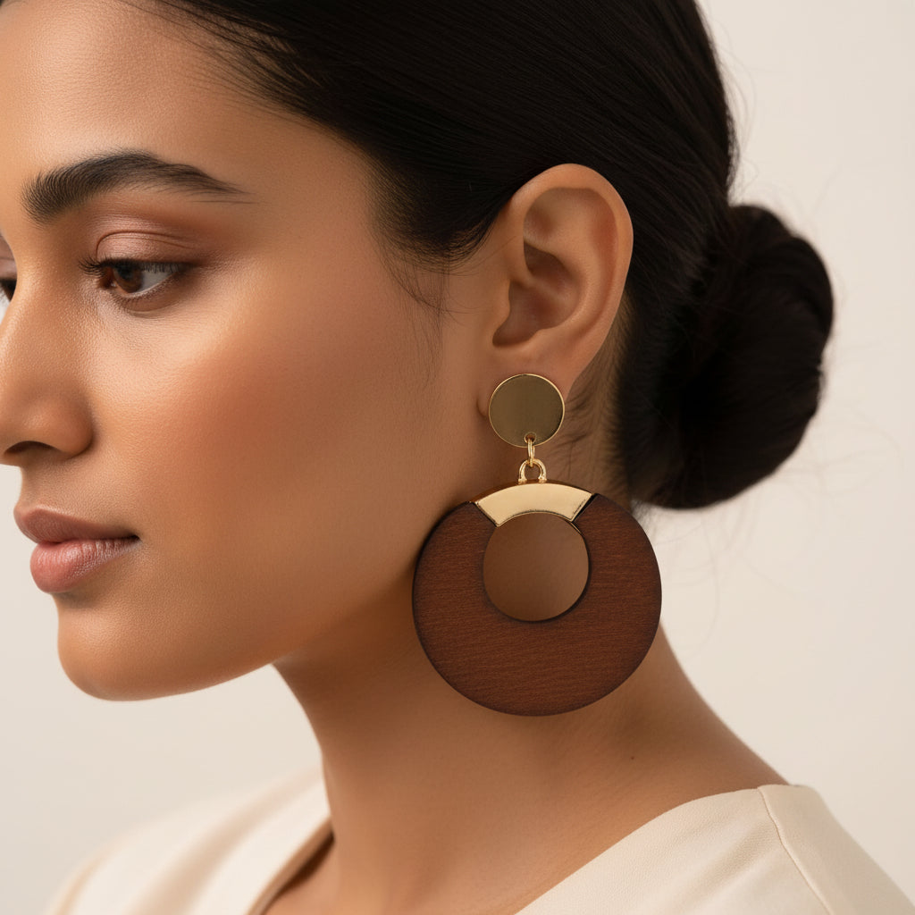 Boho Beat- Wooden dangler earrings