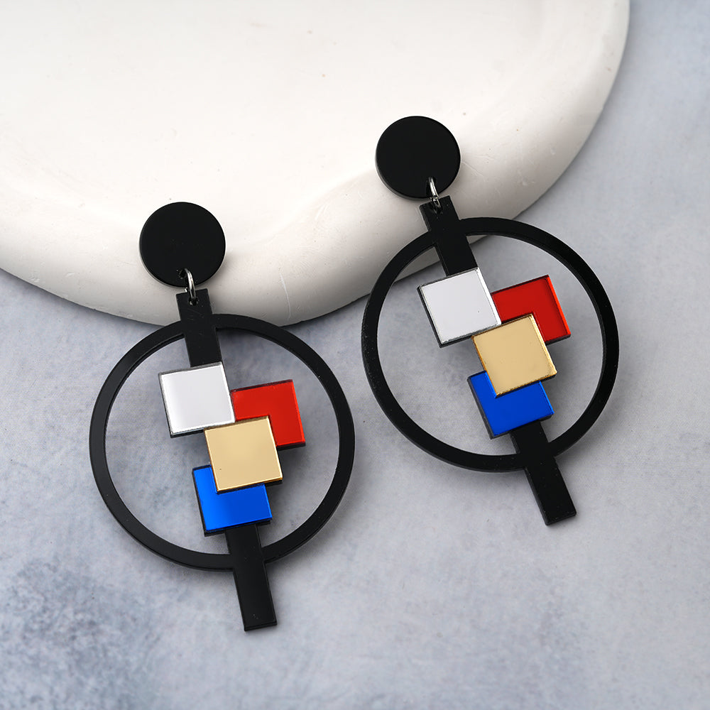 Gorgeous geom- geometrical dangler earrings