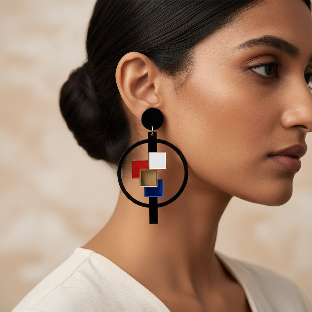 Gorgeous geom- geometrical dangler earrings