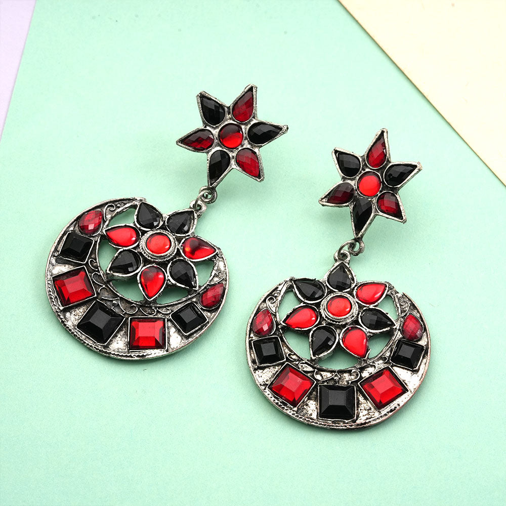 Moonstone beauty- stone studded dangler earrings