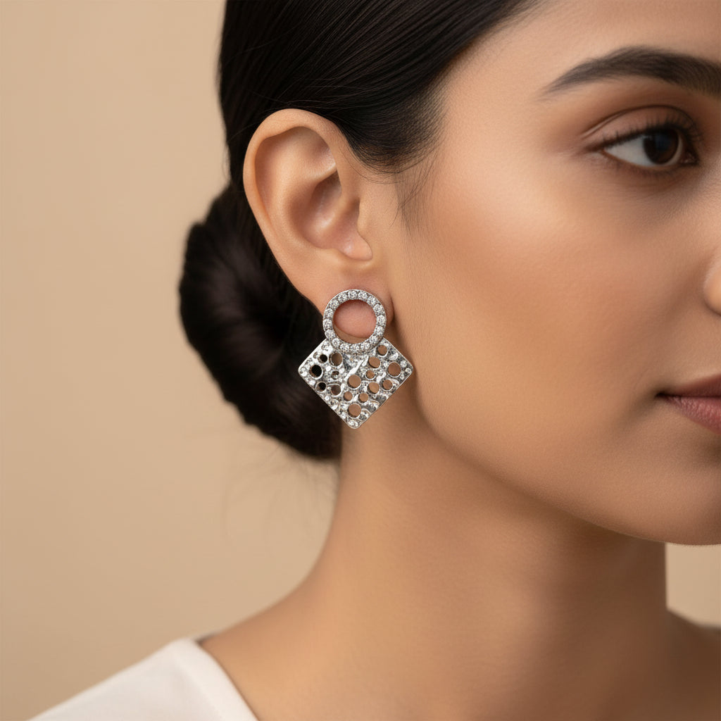 diamond drop- Stone studded Stud earrings