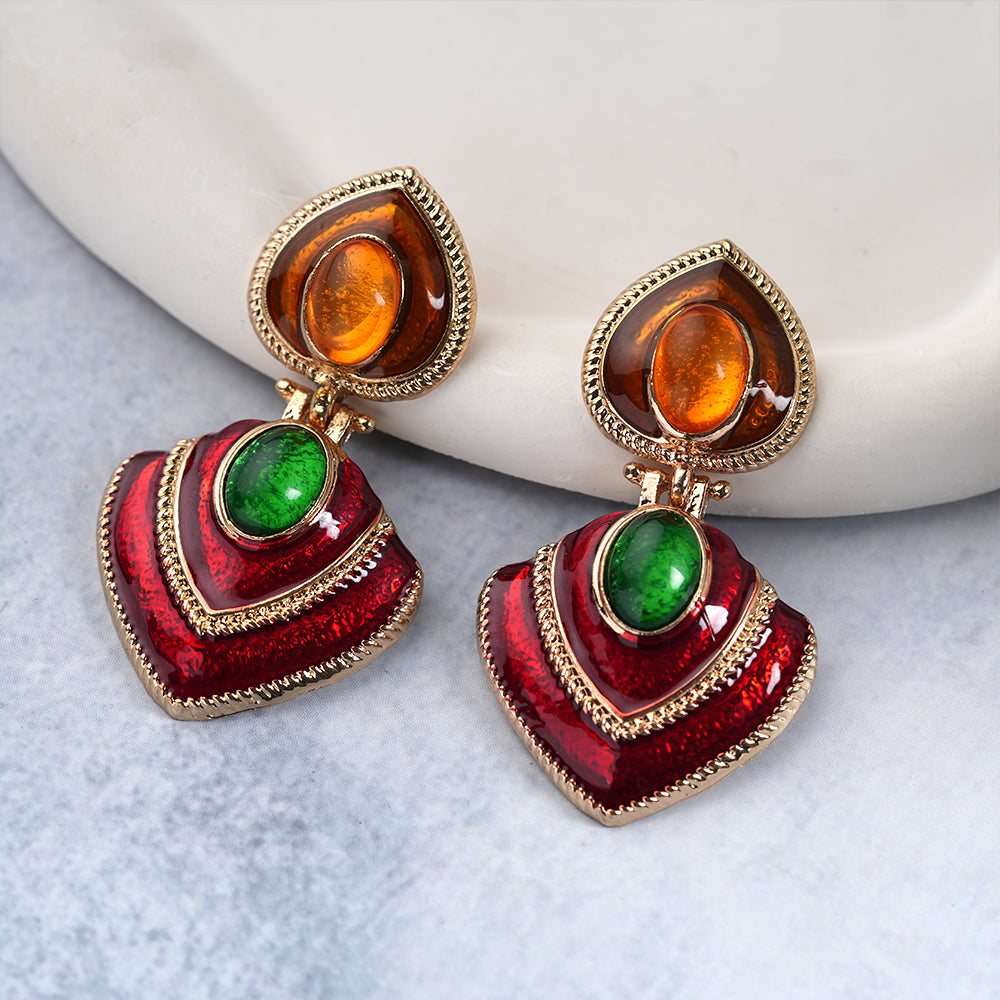 regal stones- Stone studded dangler earrings