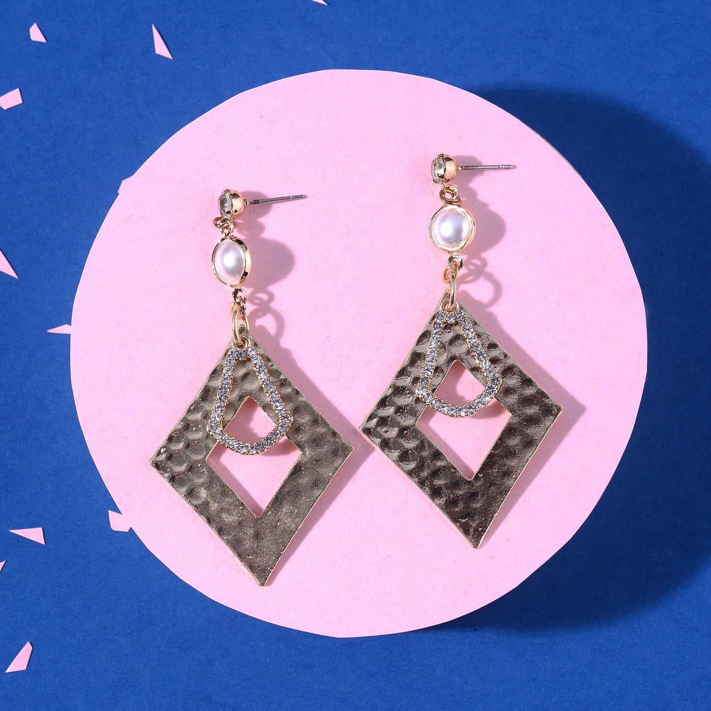 Desert Bloom- Diamond shaped Dangler earrings