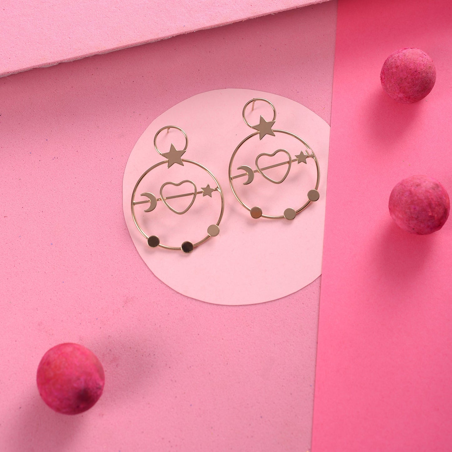 Whispered Bright- Golden framed Dangler earrings