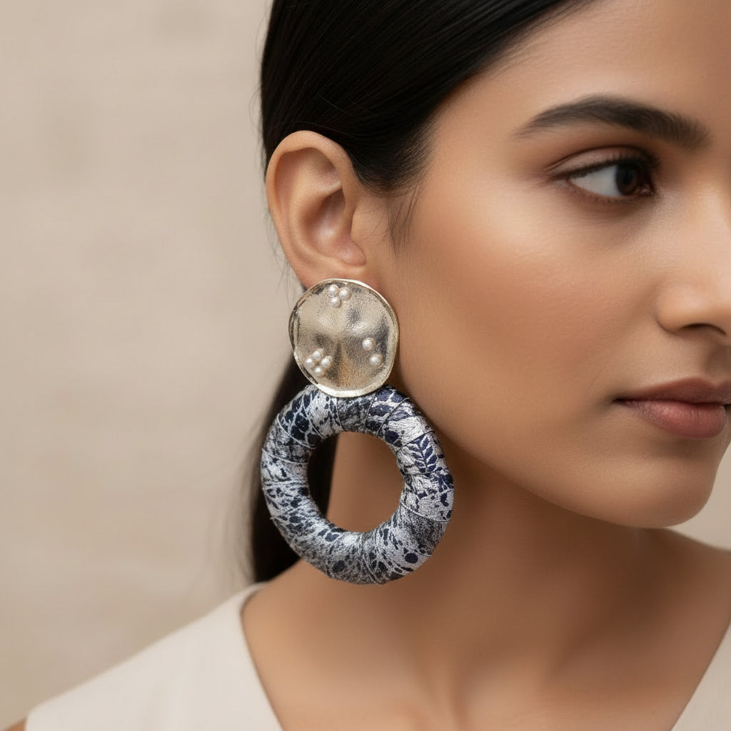Horizon Bloom- Barble textured Dangler Earrings