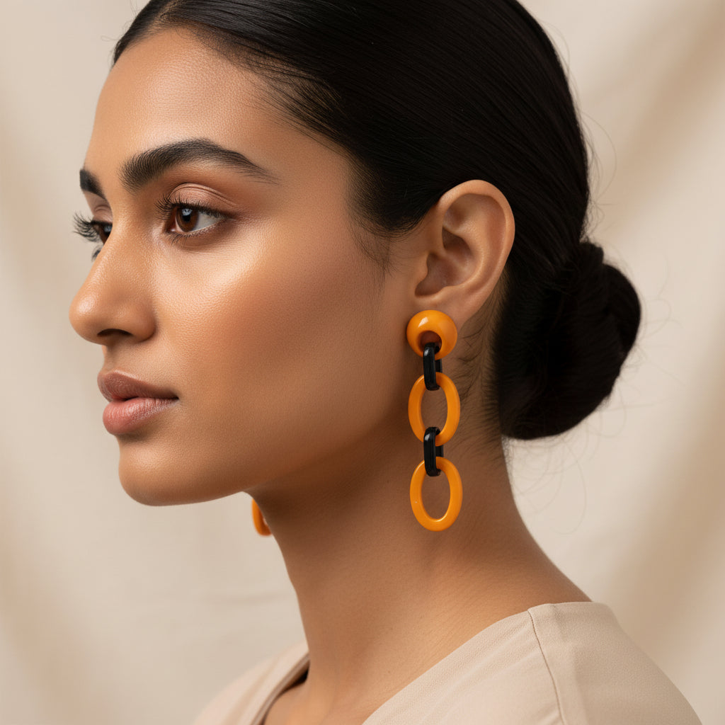 Charming Chain- vibrant Dangler earrings