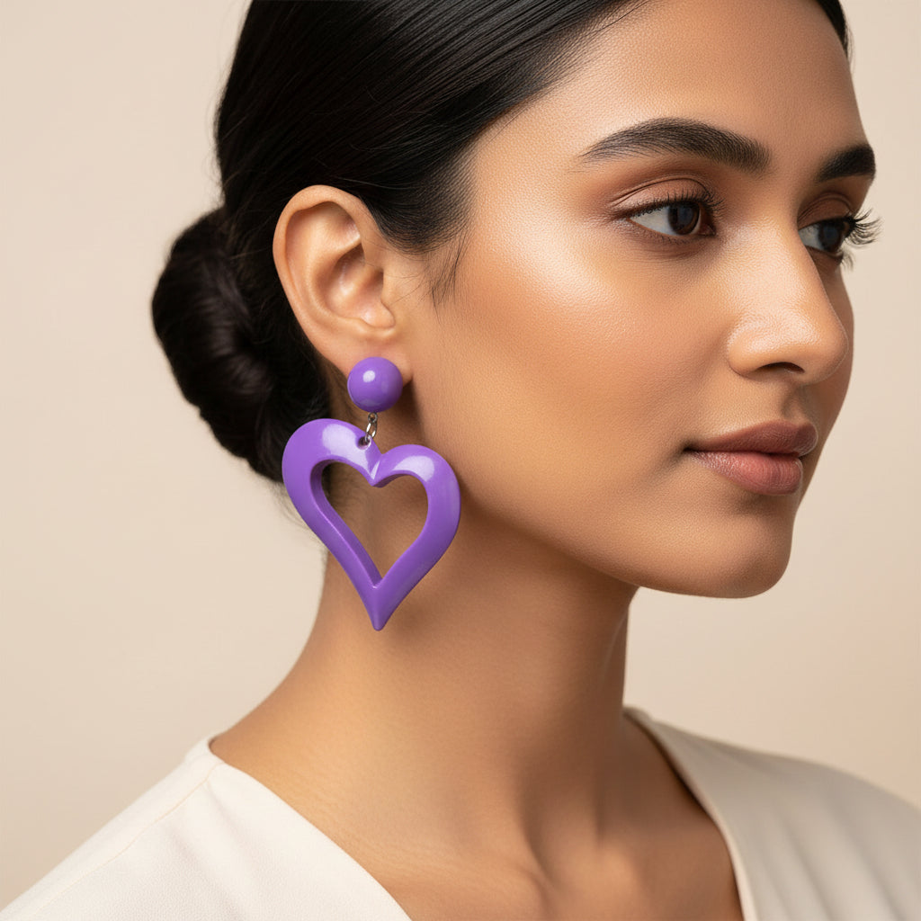 Hey Heart- Heart shaped dangler earrings