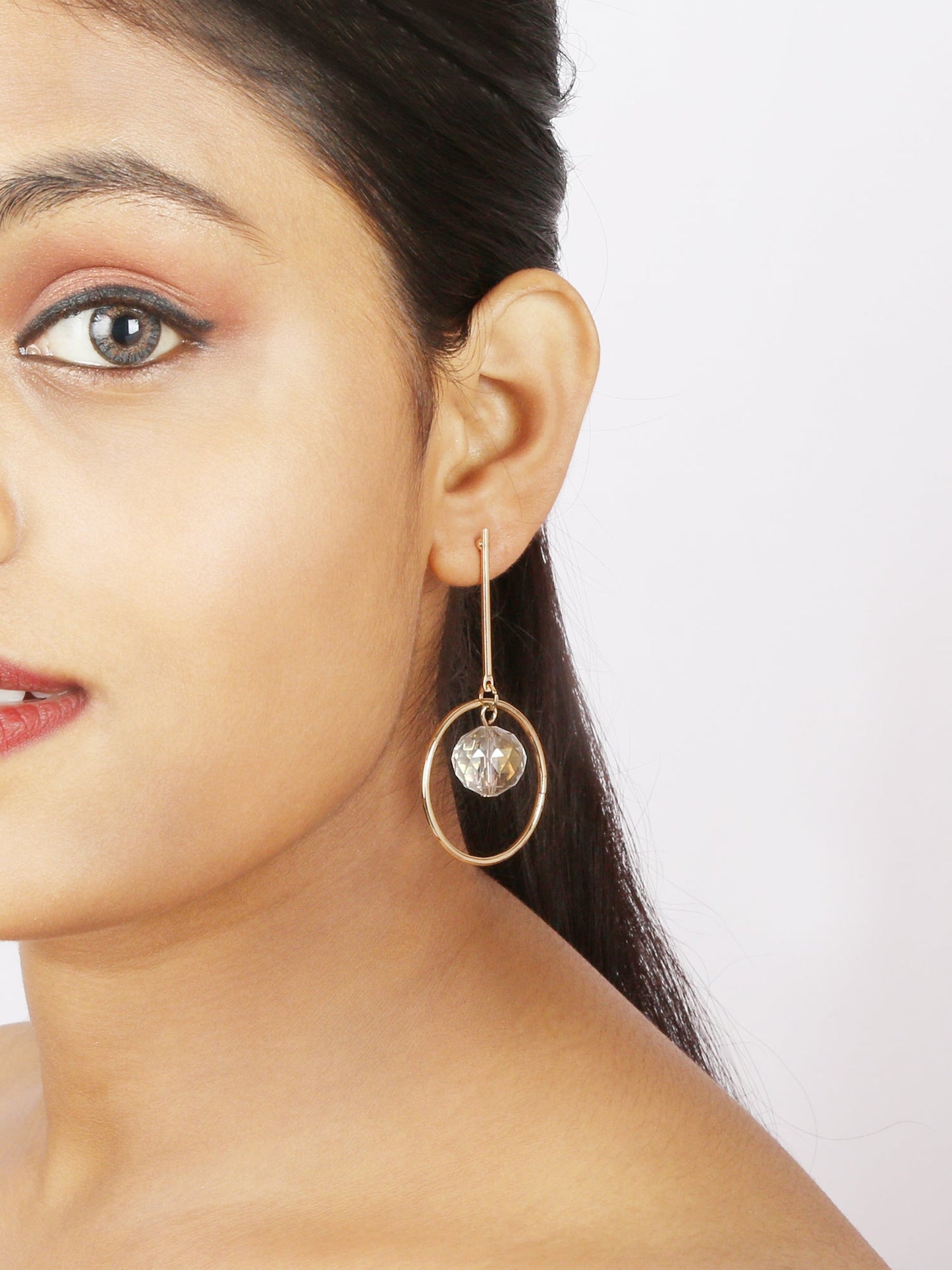 Light Thread- Stone studded Dangler earrings