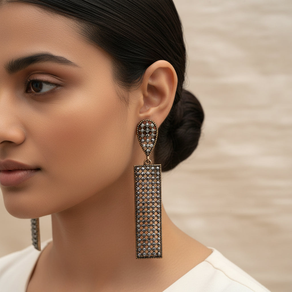 Eternal Glow- Stone studded dangler earrings