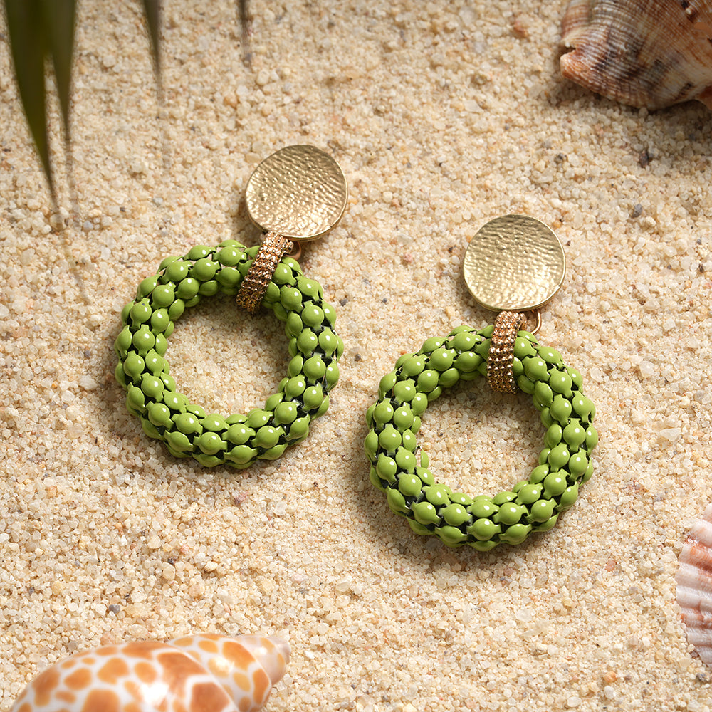 Radiant Blossom- Textured Dangler Earrings