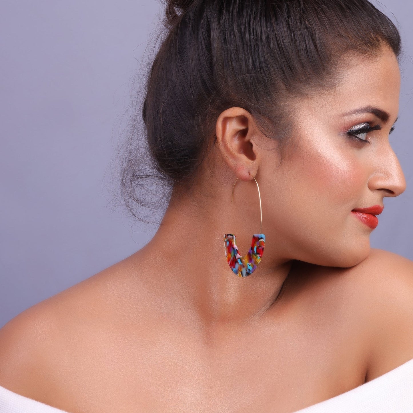 Quiet Clay- Colourful hoop earrings