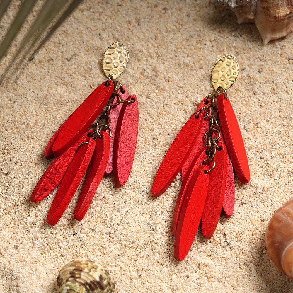 Lustre Block- Oval charms dangler earrings