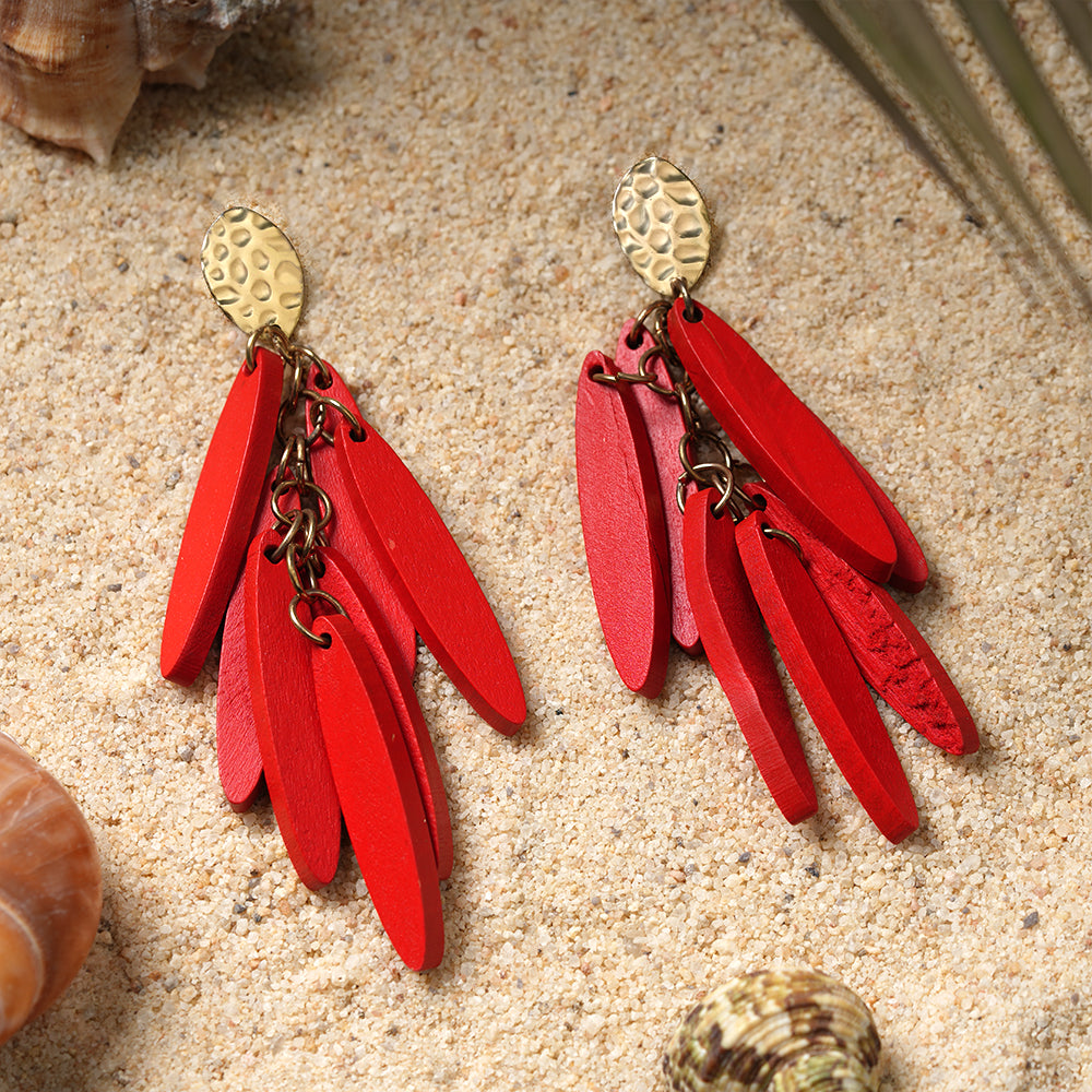 Lustre Block- Oval charms dangler earrings