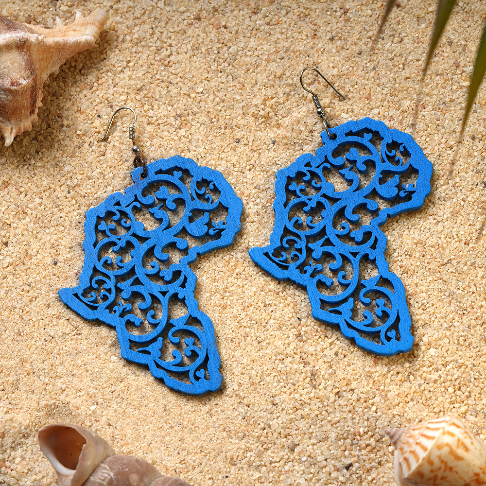 Echo of Colour- Embroidered Dangler Earrings (Blue)
