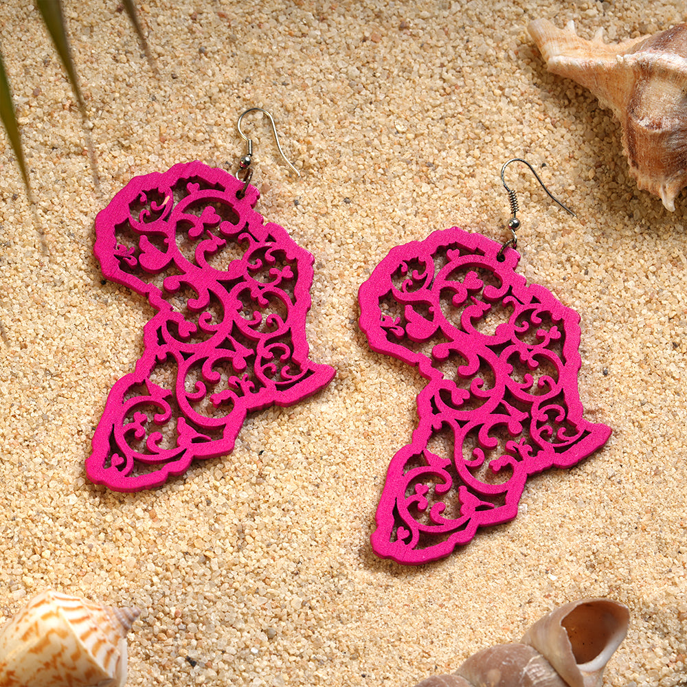 Echo of Colour- Embroidered Dangler Earrings (Pink)