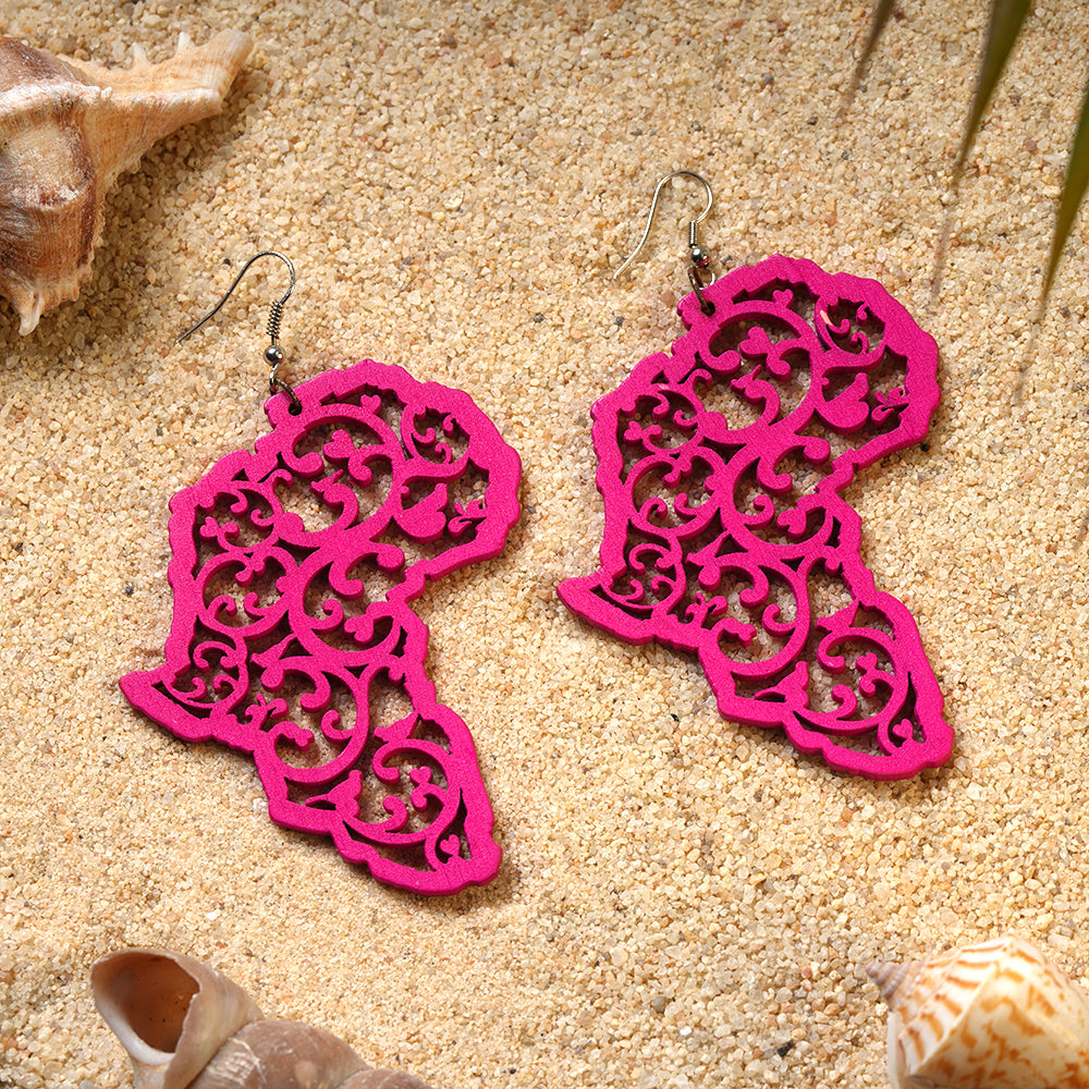Echo of Colour- Embroidered Dangler Earrings (Pink)