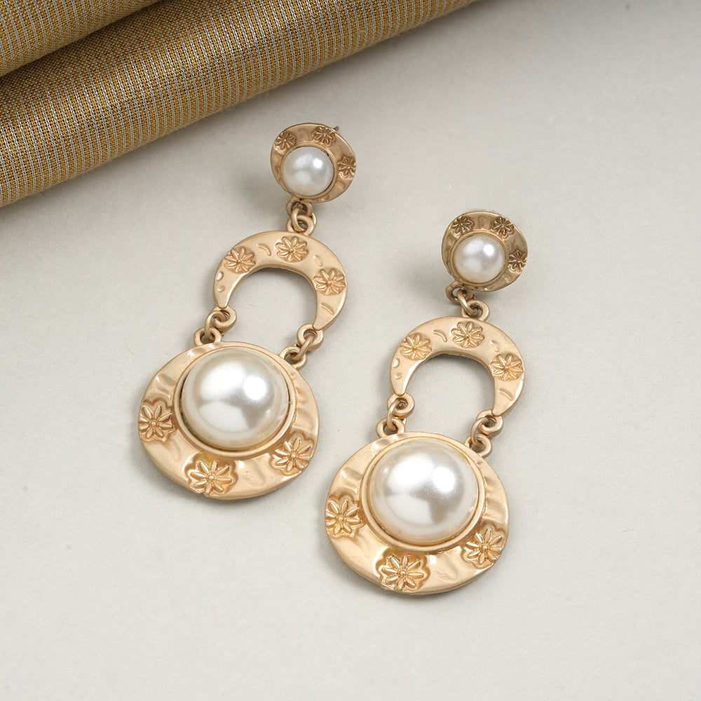 Rose Tropic- Stone studded dangler earrings