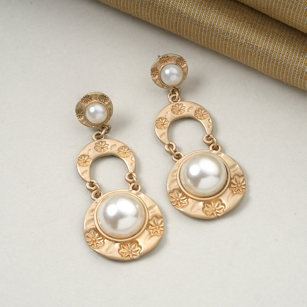 Rose Tropic- Stone studded dangler earrings
