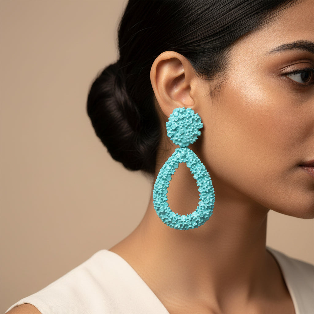 Meadow Bloom- Textured Dangler Earrings