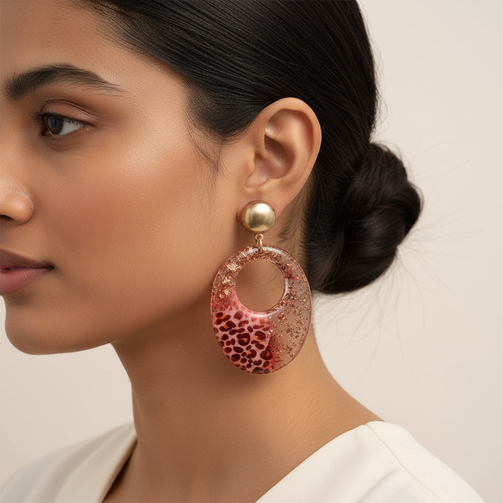 Wild Muse- Anmal print dangler earrings