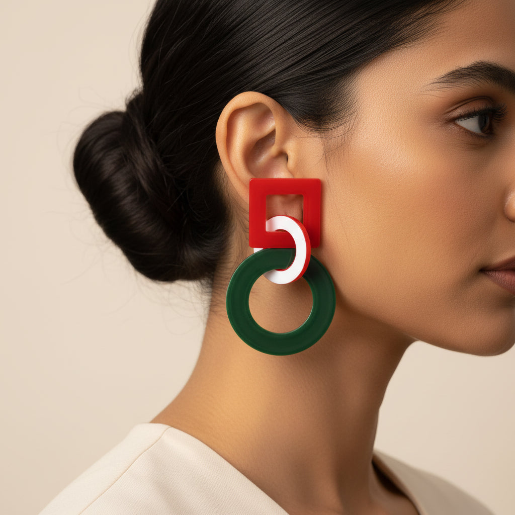Edge Line- Geomatrical dangler earrings