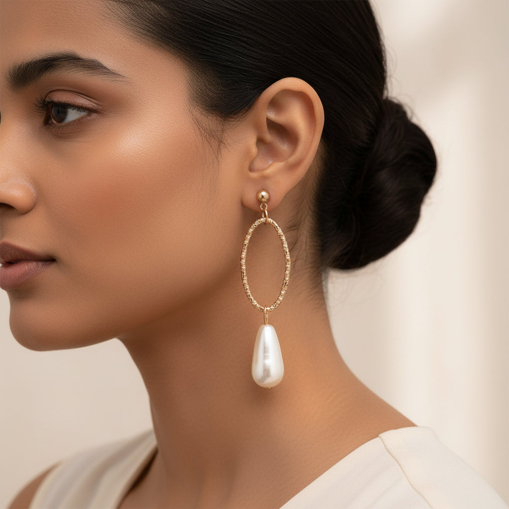 Pop Shapes- Ganging Pearl Dangler earrings